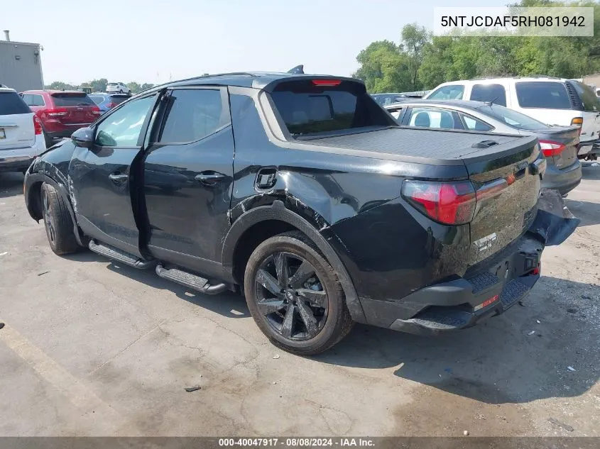 2024 Hyundai Santa Cruz Night VIN: 5NTJCDAF5RH081942 Lot: 40047917