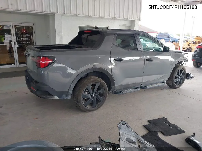 2024 Hyundai Santa Cruz Night VIN: 5NTJCDDF4RH105188 Lot: 40714961