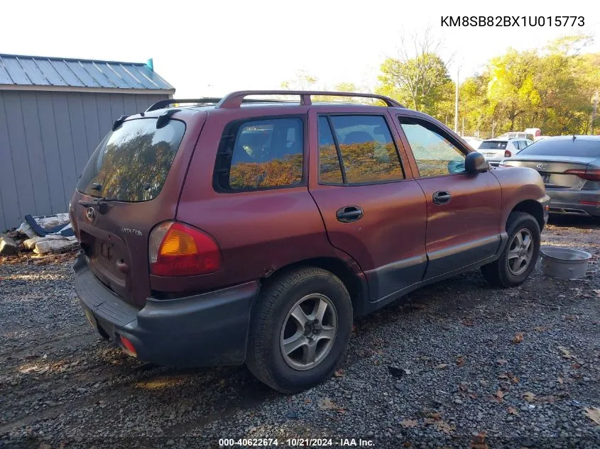 2001 Hyundai Santa Fe VIN: KM8SB82BX1U015773 Lot: 40622674