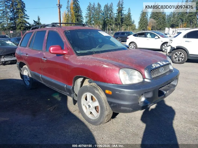 2001 Hyundai Santa Fe 2.7L V6 Gls/2.7L V6 Lx VIN: KM8SC83D01U097476 Lot: 40768155