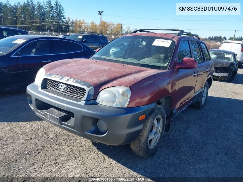 2001 Hyundai Santa Fe 2.7L V6 Gls/2.7L V6 Lx VIN: KM8SC83D01U097476 Lot: 40768155