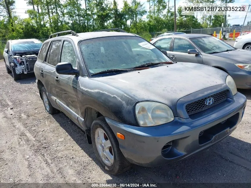 2002 Hyundai Santa Fe VIN: KM8SB12B72U335223 Lot: 39664030