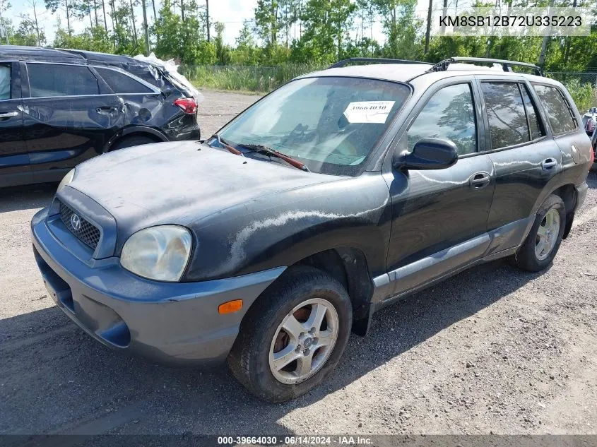 2002 Hyundai Santa Fe VIN: KM8SB12B72U335223 Lot: 39664030