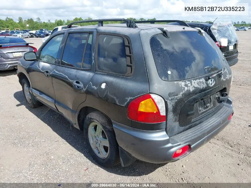 2002 Hyundai Santa Fe VIN: KM8SB12B72U335223 Lot: 39664030