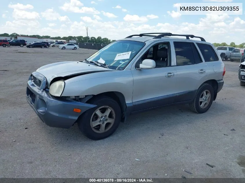 2002 Hyundai Santa Fe Gls/Lx VIN: KM8SC13D82U309355 Lot: 40136078