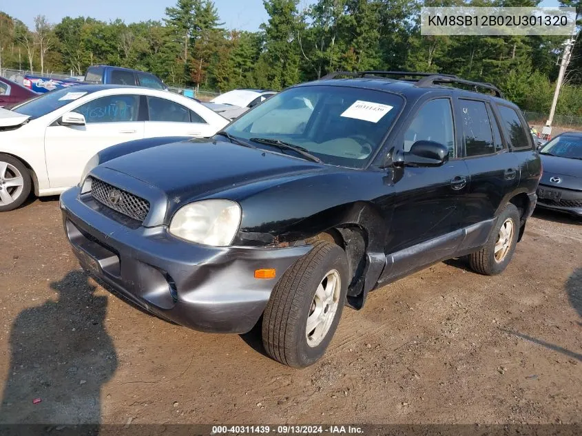 2002 Hyundai Santa Fe Gl VIN: KM8SB12B02U301320 Lot: 40311439