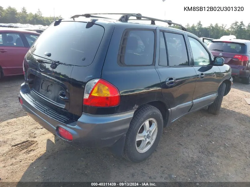 2002 Hyundai Santa Fe Gl VIN: KM8SB12B02U301320 Lot: 40311439