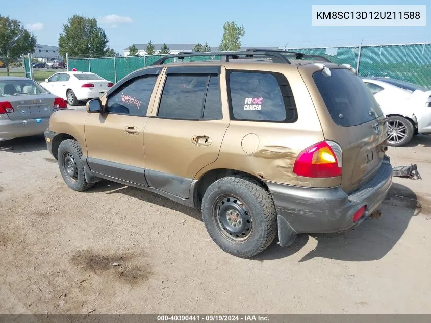 2002 Hyundai Santa Fe Gls/Lx VIN: KM8SC13D12U211588 Lot: 40390441