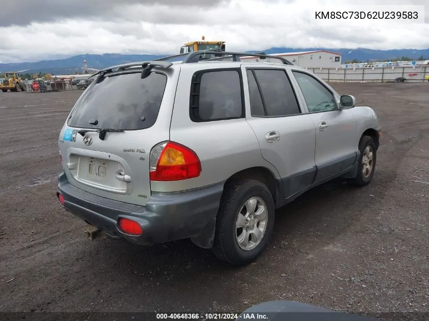 2002 Hyundai Santa Fe Gls/Lx VIN: KM8SC73D62U239583 Lot: 40648366