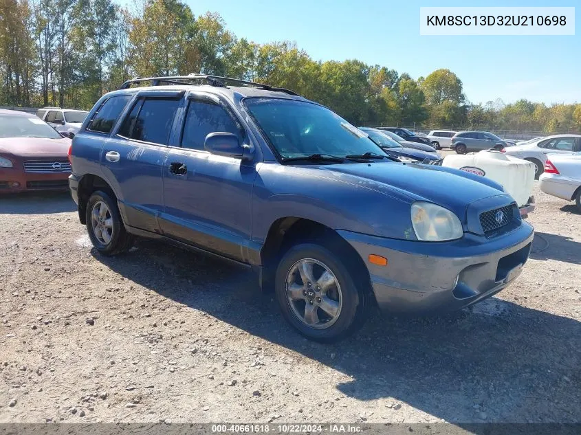 2002 Hyundai Santa Fe Gls/Lx VIN: KM8SC13D32U210698 Lot: 40661518