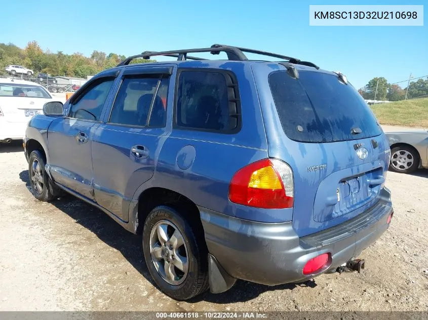 2002 Hyundai Santa Fe Gls/Lx VIN: KM8SC13D32U210698 Lot: 40661518