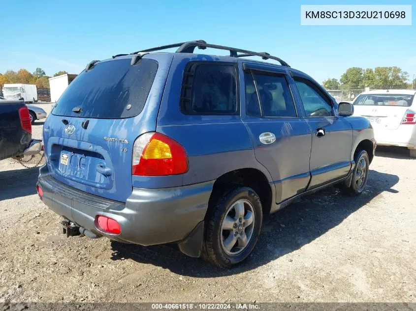 2002 Hyundai Santa Fe Gls/Lx VIN: KM8SC13D32U210698 Lot: 40661518