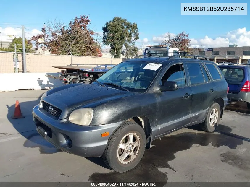 2002 Hyundai Santa Fe VIN: KM8SB12B52U285714 Lot: 40884629