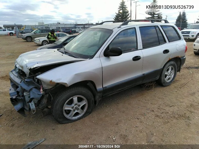 2003 Hyundai Santa Fe VIN: KM8SB13D93U526739 Lot: 30048177