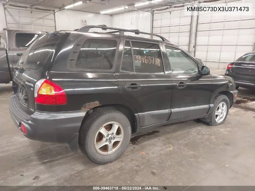 2003 Hyundai Santa Fe Gls/Lx VIN: KM8SC73DX3U371473 Lot: 39463718