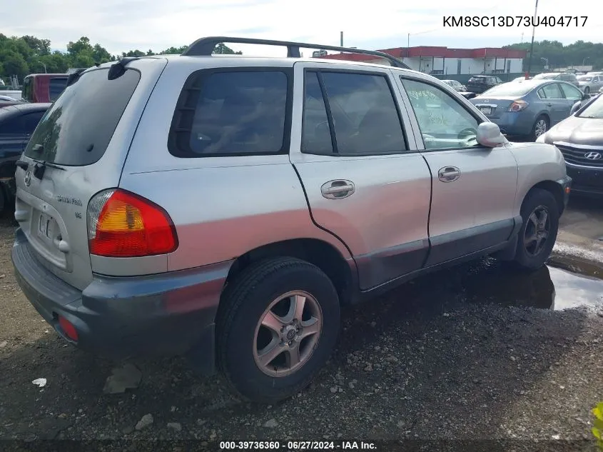 2003 Hyundai Santa Fe Gls/Lx VIN: KM8SC13D73U404717 Lot: 39736360