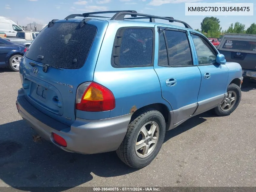 KM8SC73D13U548475 2003 Hyundai Santa Fe Gls/Lx