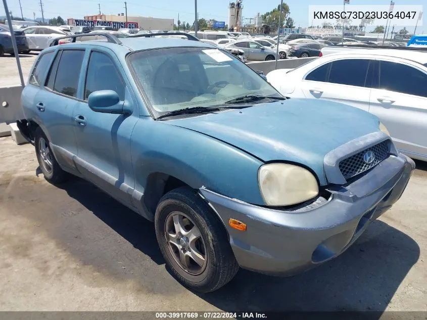 2003 Hyundai Santa Fe Gls/Lx VIN: KM8SC73D23U364047 Lot: 39917669