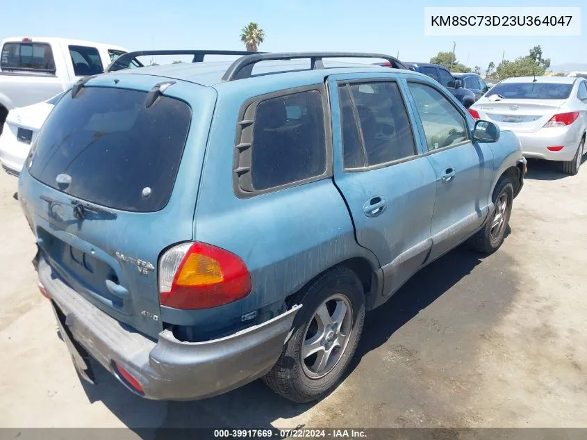 2003 Hyundai Santa Fe Gls/Lx VIN: KM8SC73D23U364047 Lot: 39917669