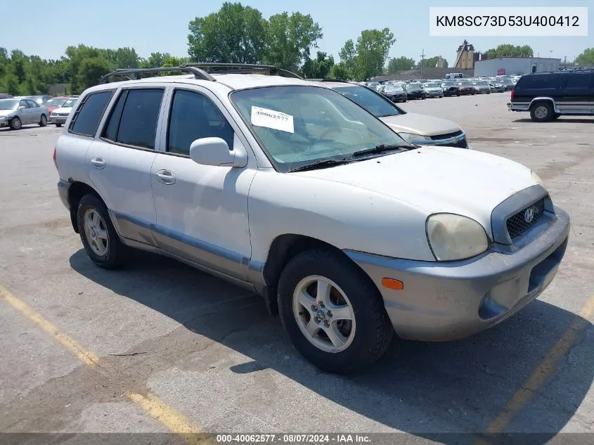 2003 Hyundai Santa Fe Gls/Lx VIN: KM8SC73D53U400412 Lot: 40062577