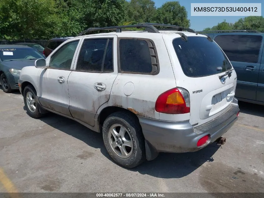 2003 Hyundai Santa Fe Gls/Lx VIN: KM8SC73D53U400412 Lot: 40062577