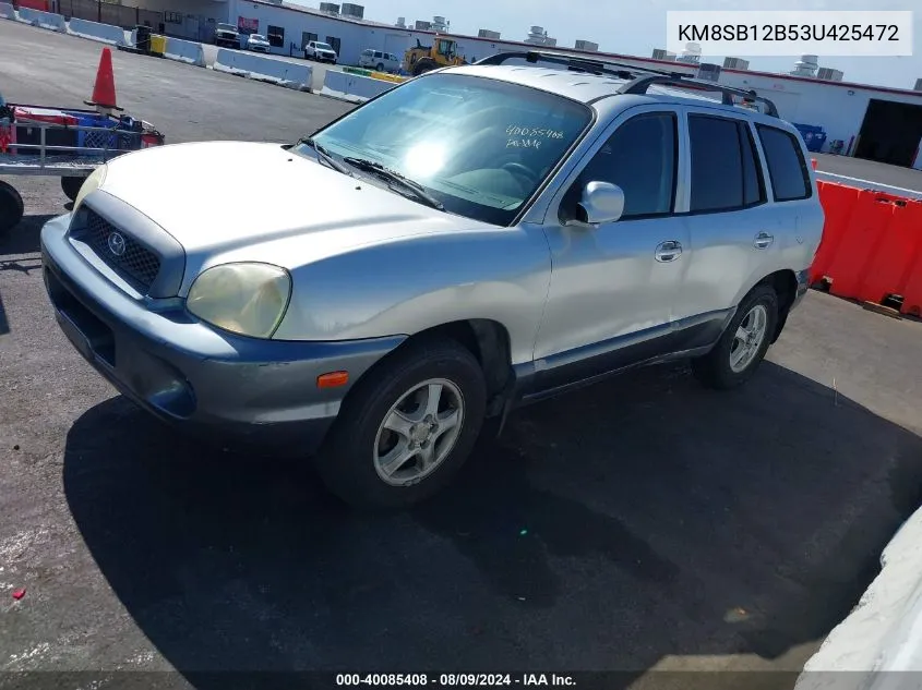 2003 Hyundai Santa Fe VIN: KM8SB12B53U425472 Lot: 40085408