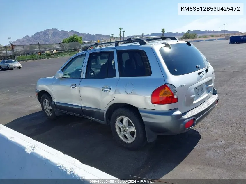 2003 Hyundai Santa Fe VIN: KM8SB12B53U425472 Lot: 40085408