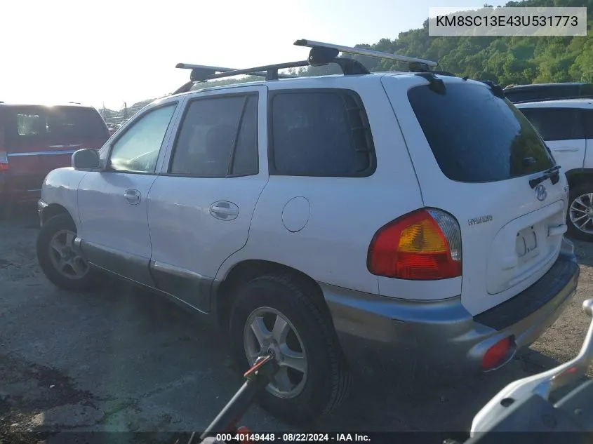 KM8SC13E43U531773 2003 Hyundai Santa Fe Gls/Lx