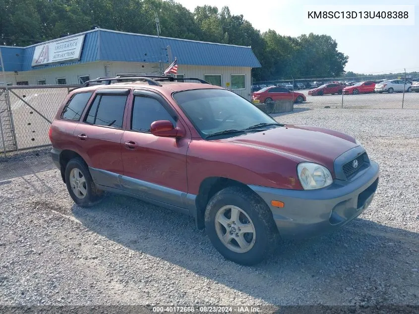 2003 Hyundai Santa Fe Gls/Lx VIN: KM8SC13D13U408388 Lot: 40172668