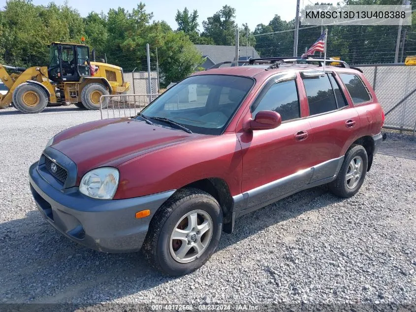 2003 Hyundai Santa Fe Gls/Lx VIN: KM8SC13D13U408388 Lot: 40172668