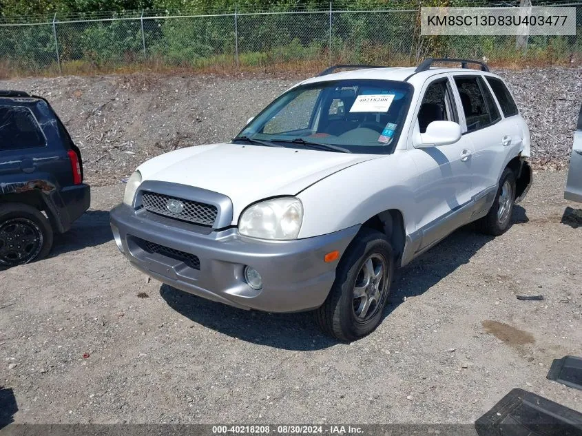 2003 Hyundai Santa Fe Gls/Lx VIN: KM8SC13D83U403477 Lot: 40218208