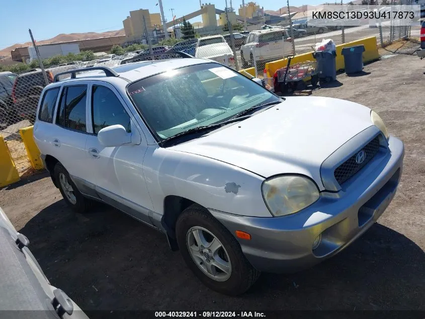 2003 Hyundai Santa Fe Gls/Lx VIN: KM8SC13D93U417873 Lot: 40329241