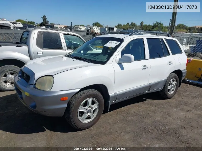 2003 Hyundai Santa Fe Gls/Lx VIN: KM8SC13D93U417873 Lot: 40329241