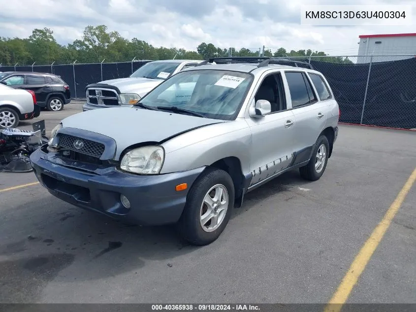 2003 Hyundai Santa Fe Gls/Lx VIN: KM8SC13D63U400304 Lot: 40365938