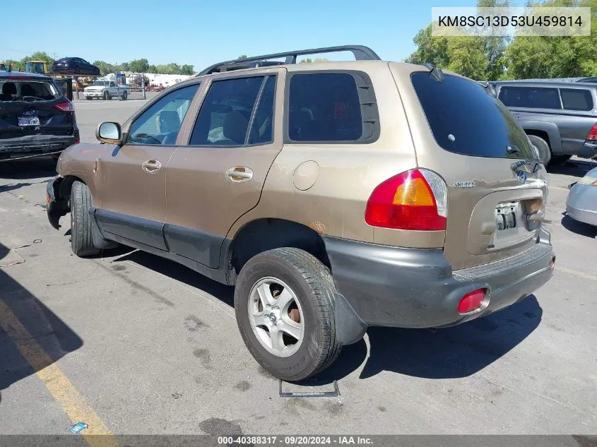 2003 Hyundai Santa Fe Gls/Lx VIN: KM8SC13D53U459814 Lot: 40388317