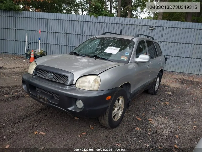 2003 Hyundai Santa Fe Gls/Lx VIN: KM8SC13D73U349315 Lot: 40420898