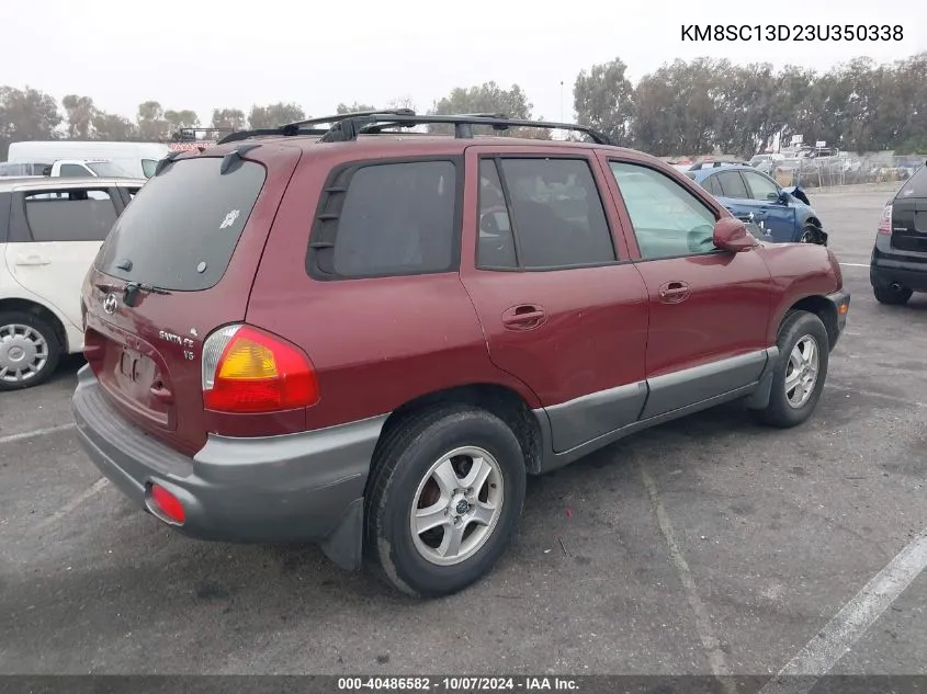 2003 Hyundai Santa Fe Gls/Lx VIN: KM8SC13D23U350338 Lot: 40486582