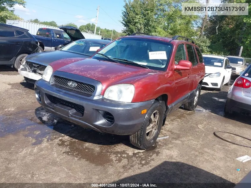 2003 Hyundai Santa Fe VIN: KM8SB12B73U417390 Lot: 40512583