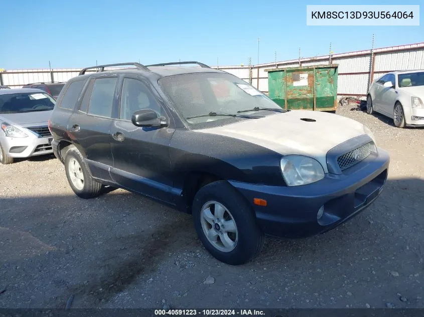 2003 Hyundai Santa Fe Gls/Lx VIN: KM8SC13D93U564064 Lot: 40591223