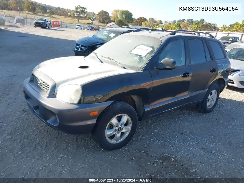 2003 Hyundai Santa Fe Gls/Lx VIN: KM8SC13D93U564064 Lot: 40591223