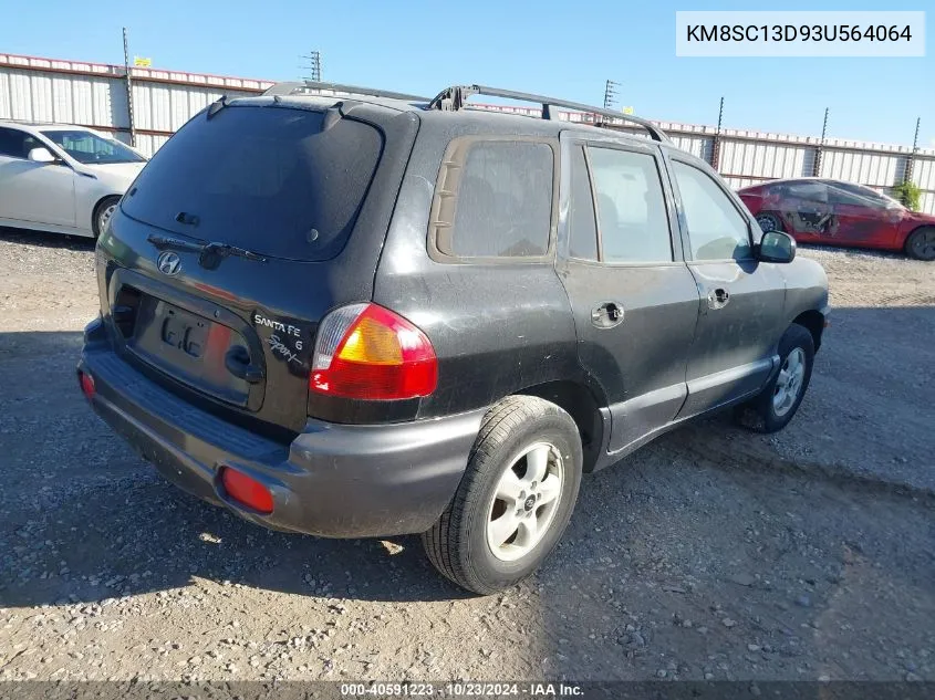 2003 Hyundai Santa Fe Gls/Lx VIN: KM8SC13D93U564064 Lot: 40591223