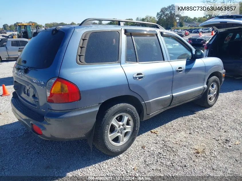 2003 Hyundai Santa Fe Gls/Lx VIN: KM8SC73D63U463857 Lot: 40602673