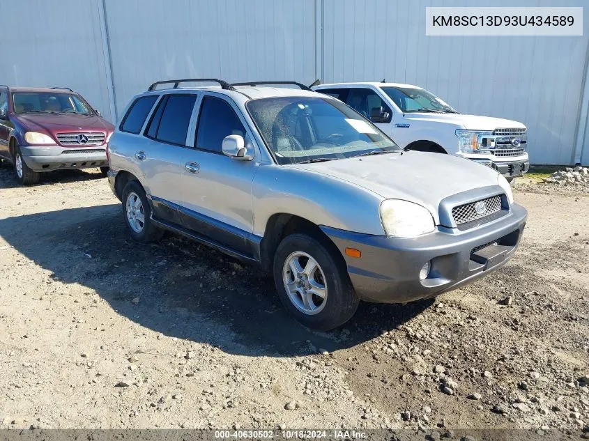 2003 Hyundai Santa Fe Gls/Lx VIN: KM8SC13D93U434589 Lot: 40630502