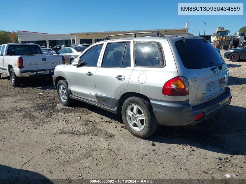 2003 Hyundai Santa Fe Gls/Lx VIN: KM8SC13D93U434589 Lot: 40630502