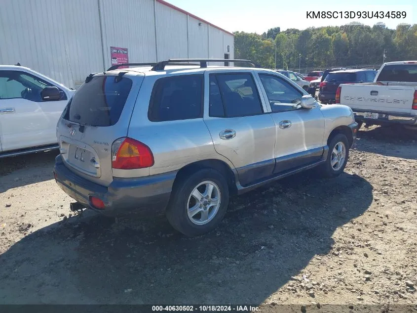 2003 Hyundai Santa Fe Gls/Lx VIN: KM8SC13D93U434589 Lot: 40630502