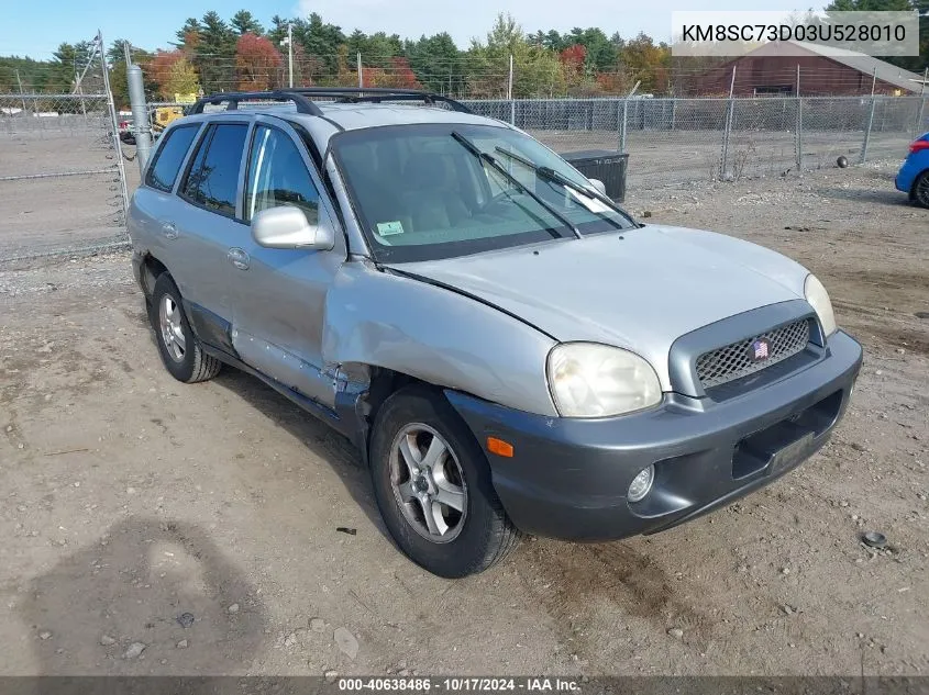 2003 Hyundai Santa Fe Gls/Lx VIN: KM8SC73D03U528010 Lot: 40638486