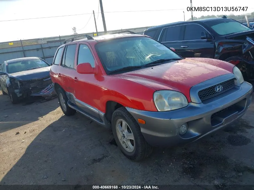 0KM8SC13D13U56747 2003 Hyundai Santa Fe Gls/Lx