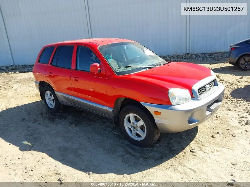 2003 Hyundai Santa Fe Gls/Lx VIN: KM8SC13D23U501257 Lot: 40673519