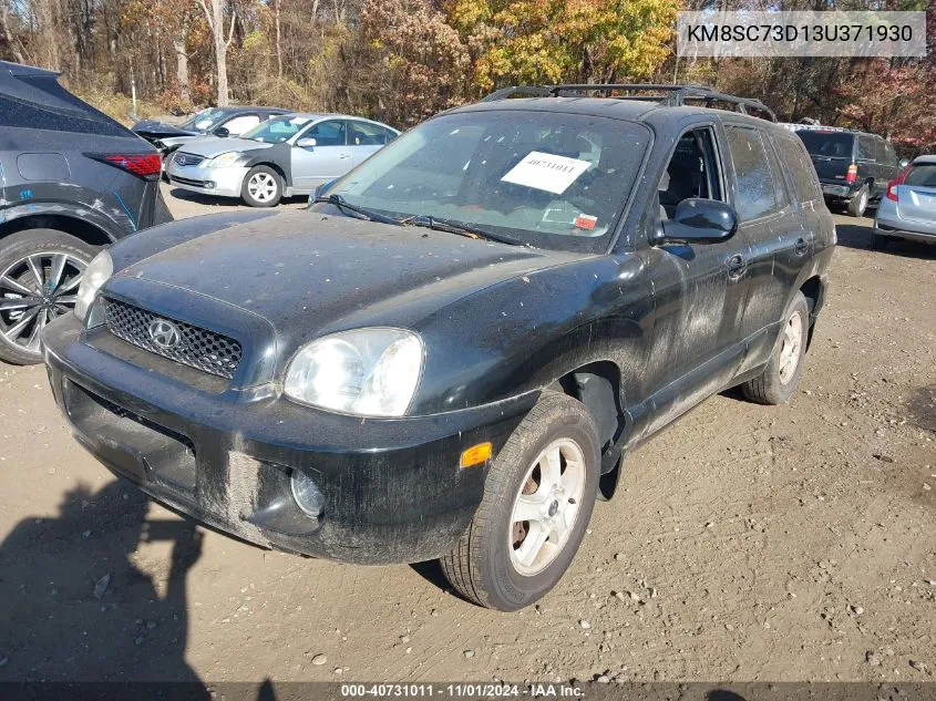 2003 Hyundai Santa Fe Gls/Lx VIN: KM8SC73D13U371930 Lot: 40731011