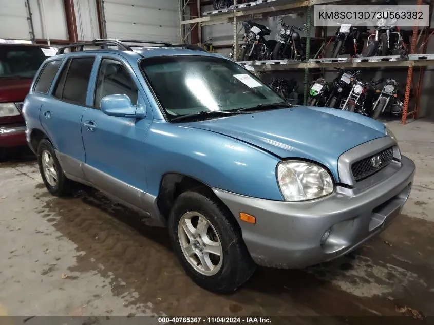 2003 Hyundai Santa Fe Gls/Lx VIN: KM8SC13D73U563382 Lot: 40765367